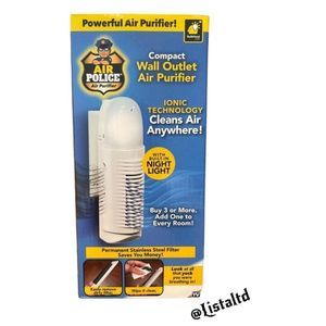 WALL OUTLET AIR PURIFIER WITH BUILT-NIGHT LIGHT PERMANENT STAINLESS STEEL FILTER